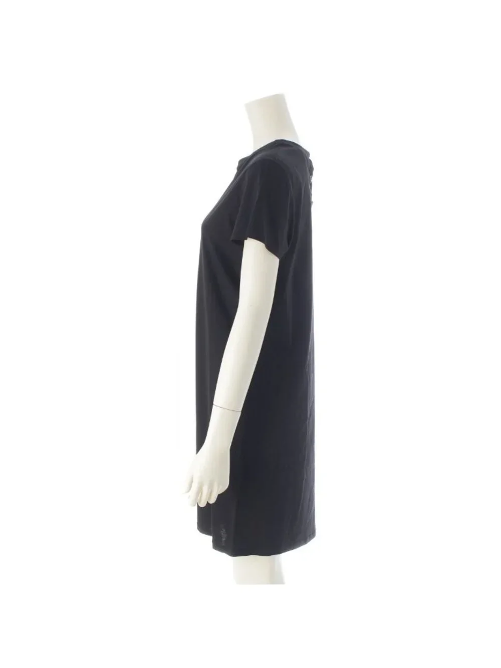Chanel Cotton Top Back Coco Button Short Sleeve Dress Black - Picture 3 of 10